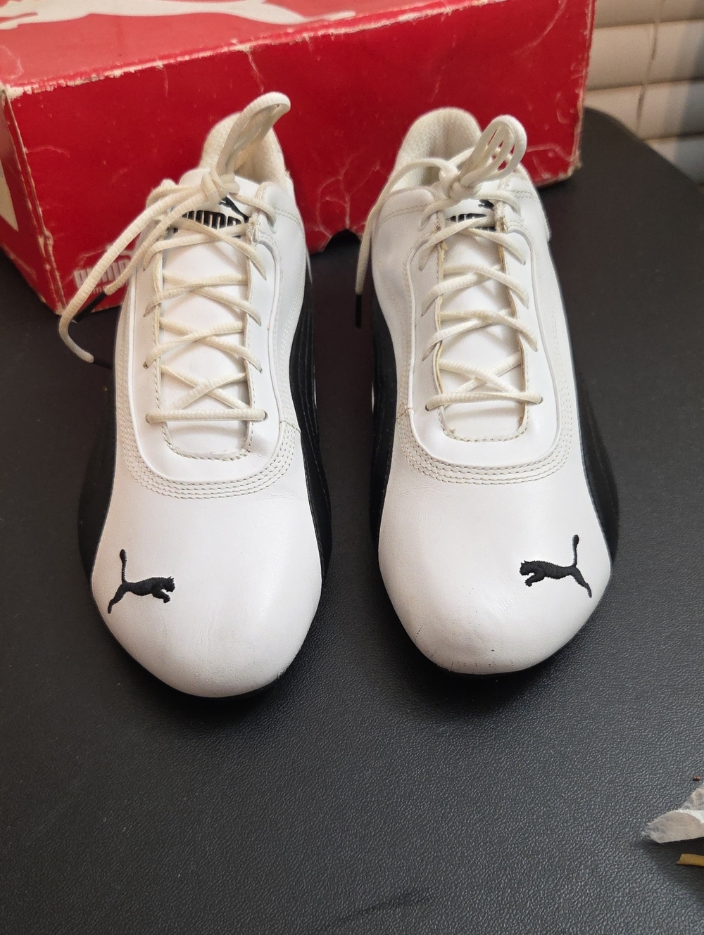 Puma Men’s White and Black Low-Profile Sneakers
